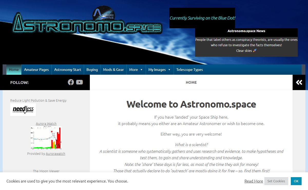 Astronomo.space - Currently Surviving on the Blue Dot!