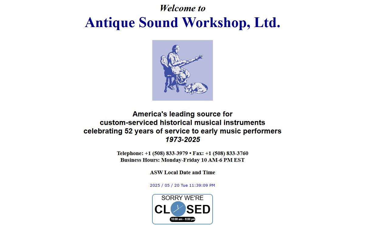 ANTIQUE SOUND WORKSHOP HOME PAGE