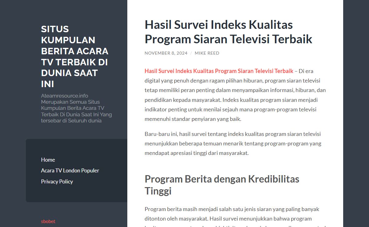 Situs Kumpulan Berita Acara TV Terbaik Di Dunia Saat Ini