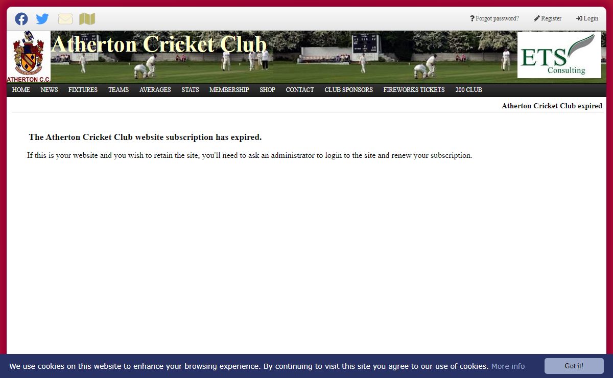 Atherton Cricket Club expired