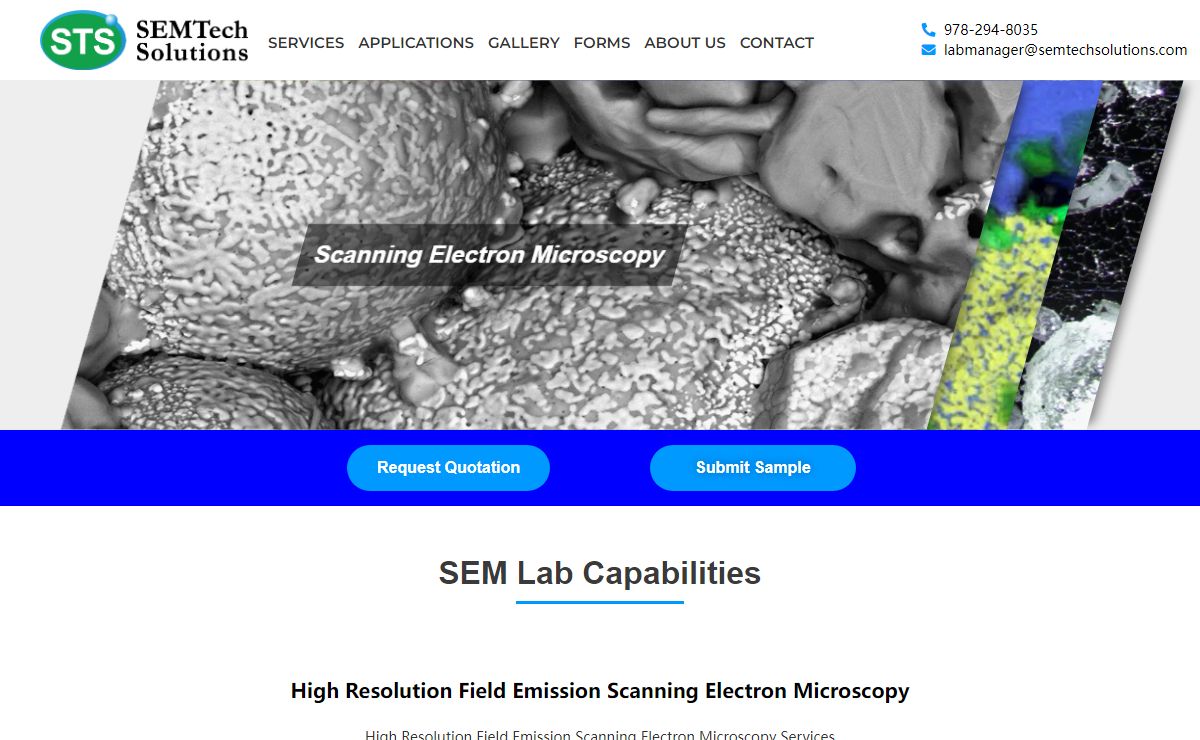 SEM Lab and EDS Analytical Testing Services