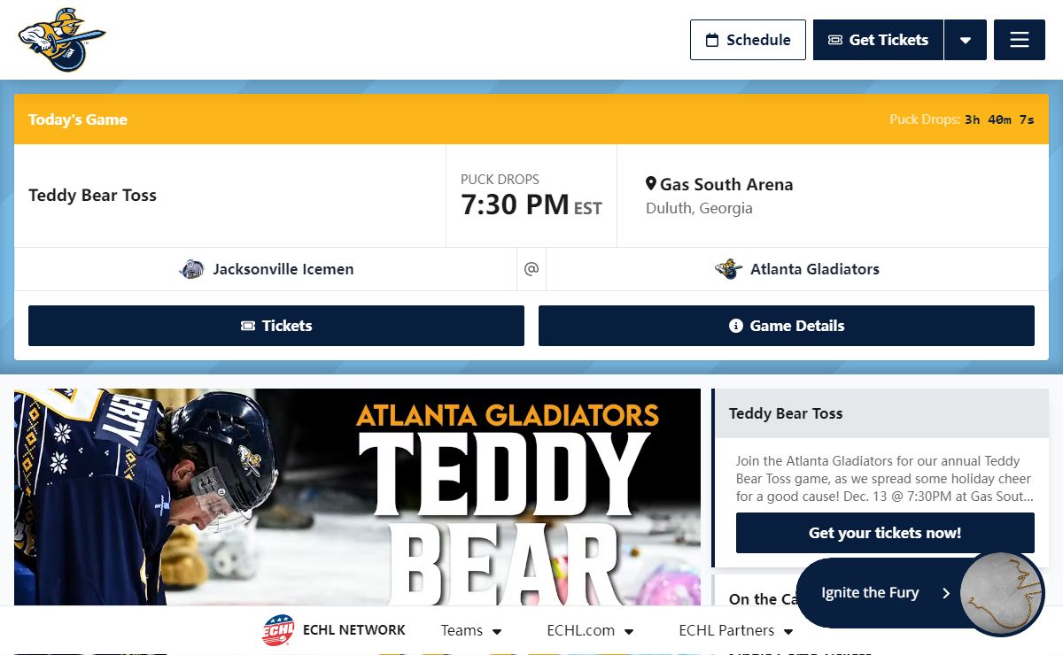 Atlanta Gladiators | Atlanta, GA Professional Hockey | Schedule