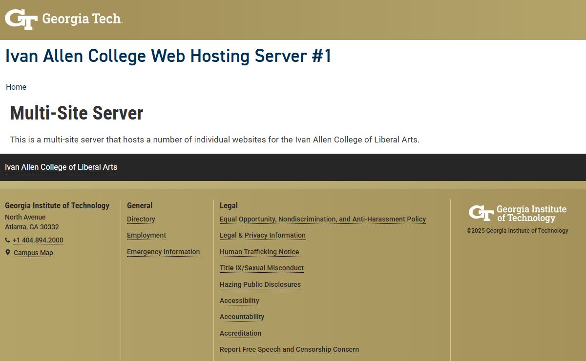 Ivan Allen College Web Hosting Server #1 : Multi-Site Server