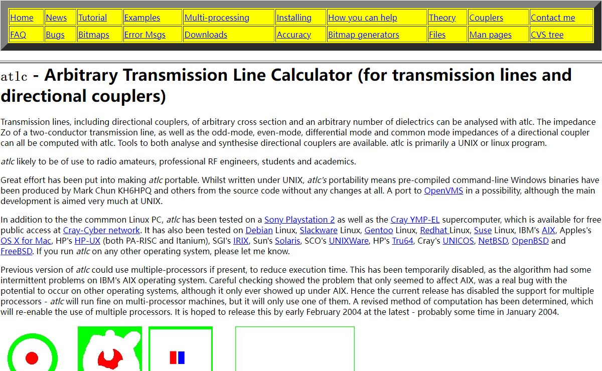 atlc - Arbitrary Transmission Line Calculator (including directional couplers)