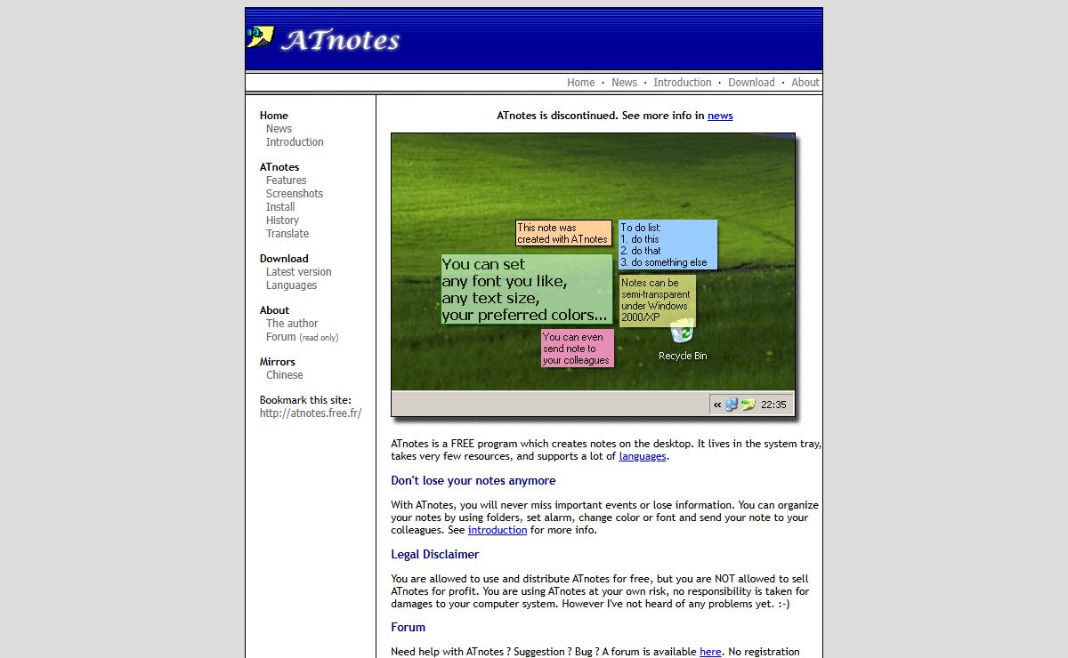 ATnotes - Create notes on your desktop - FREEWARE