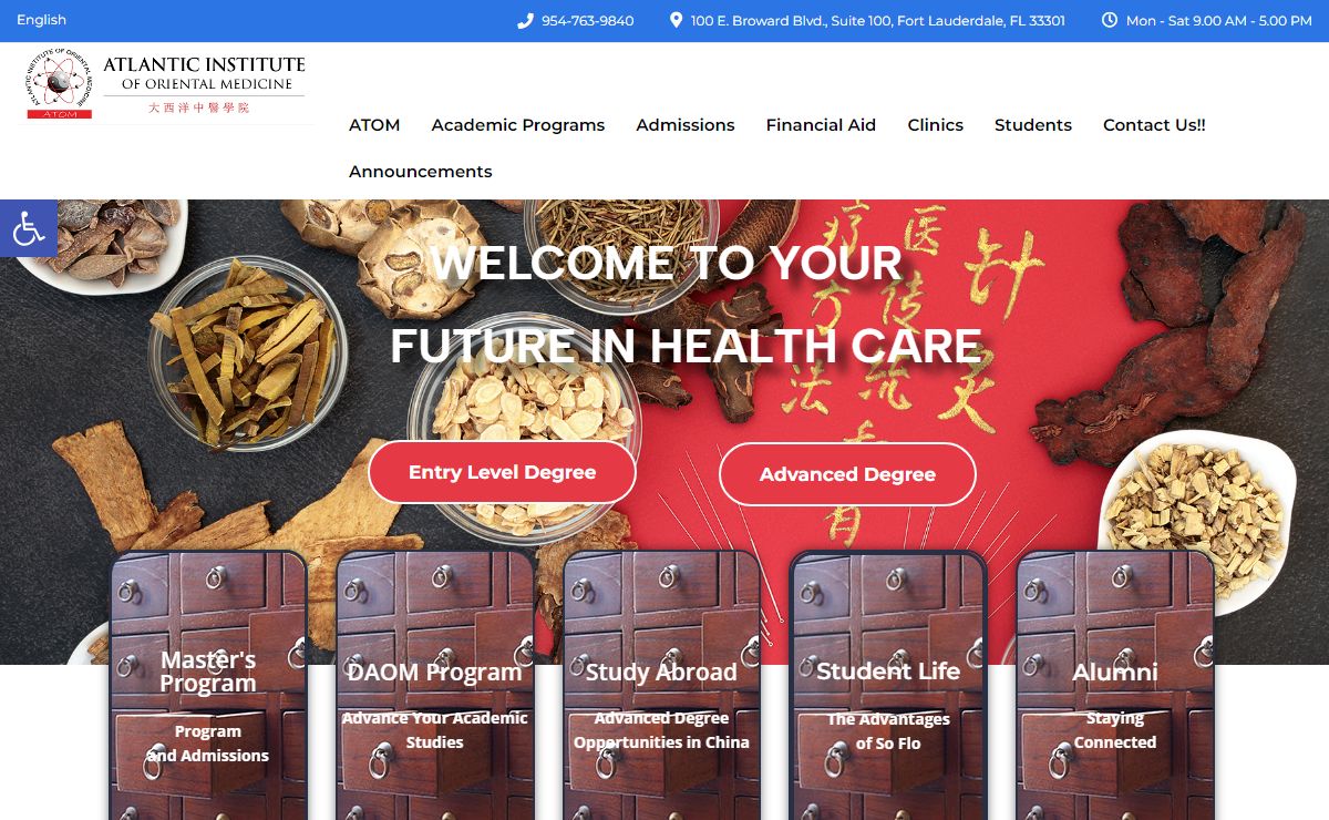 Atlantic Institute of Oriental Medicine – Professional training programs that prepare students to become qualified independent practitioners of Traditional Chinese Medicine (TCM)/Oriental Medicine.