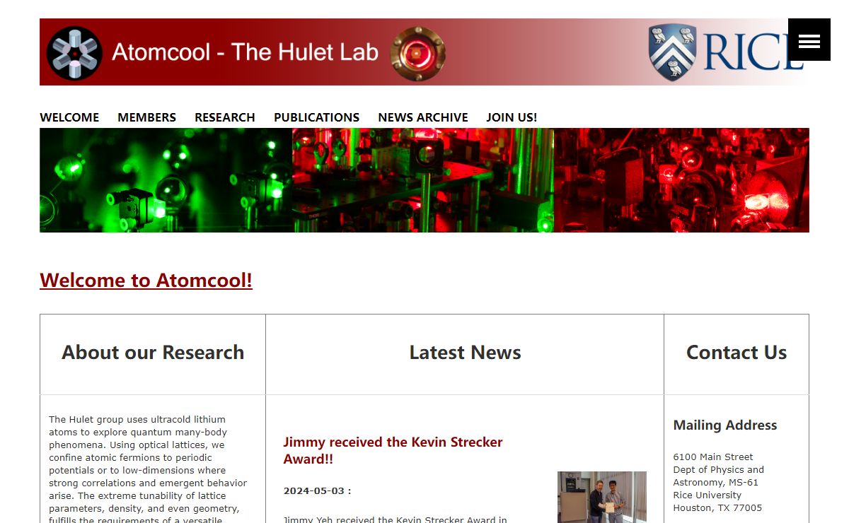 Welcome to Atomcool! • Atomcool - The Hulet Lab