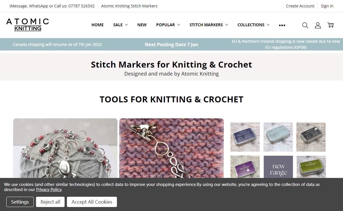 Stitch Marker Sets and Accessories by Atomic Knitting
