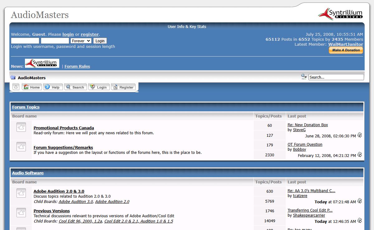 AudioMasters - Index [ AudioMasters Forums - The Home of the Original Cool Edit and Adobe Audition Community ]