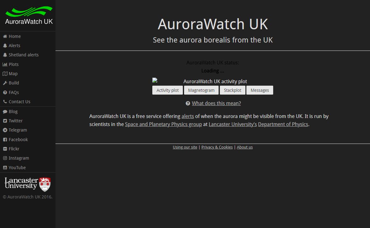 AuroraWatch UK status