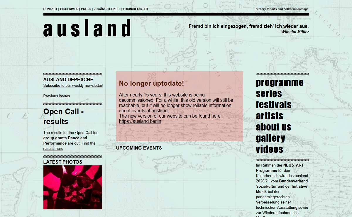 Upcoming Events | ausland-berlin