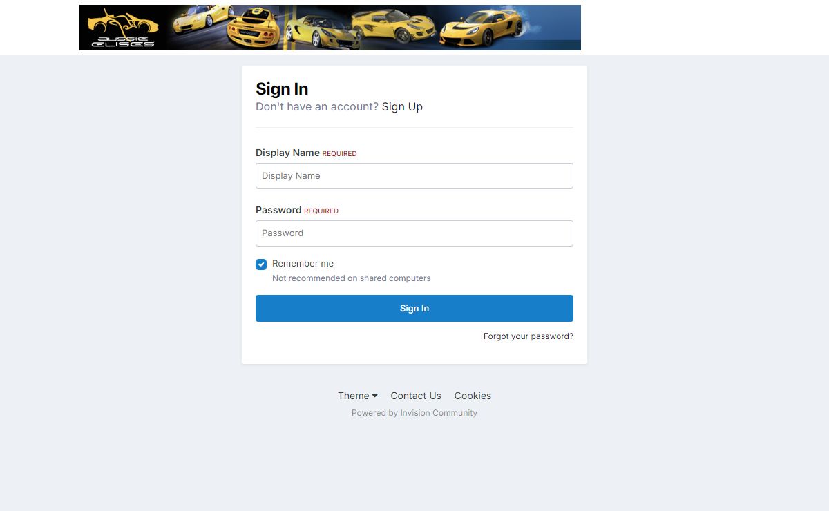 Sign In - Aussie Elises