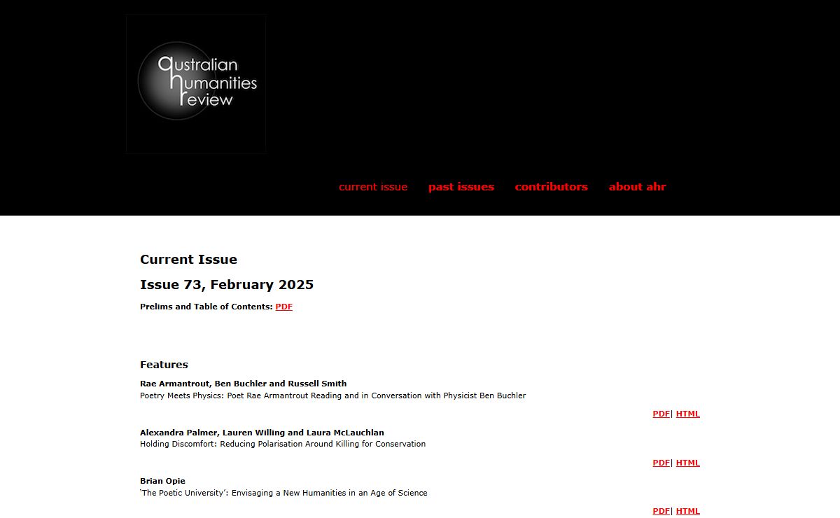 AHR – Australian Humanities Review