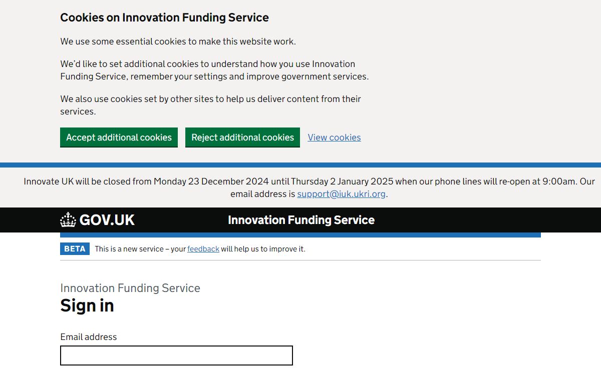 Sign in - Innovation Funding Service