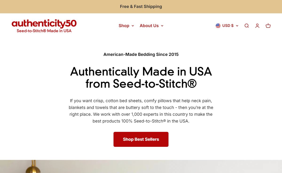 Authenticity50 Honest Made in USA Sheets, Pillows, Comforters & Towels