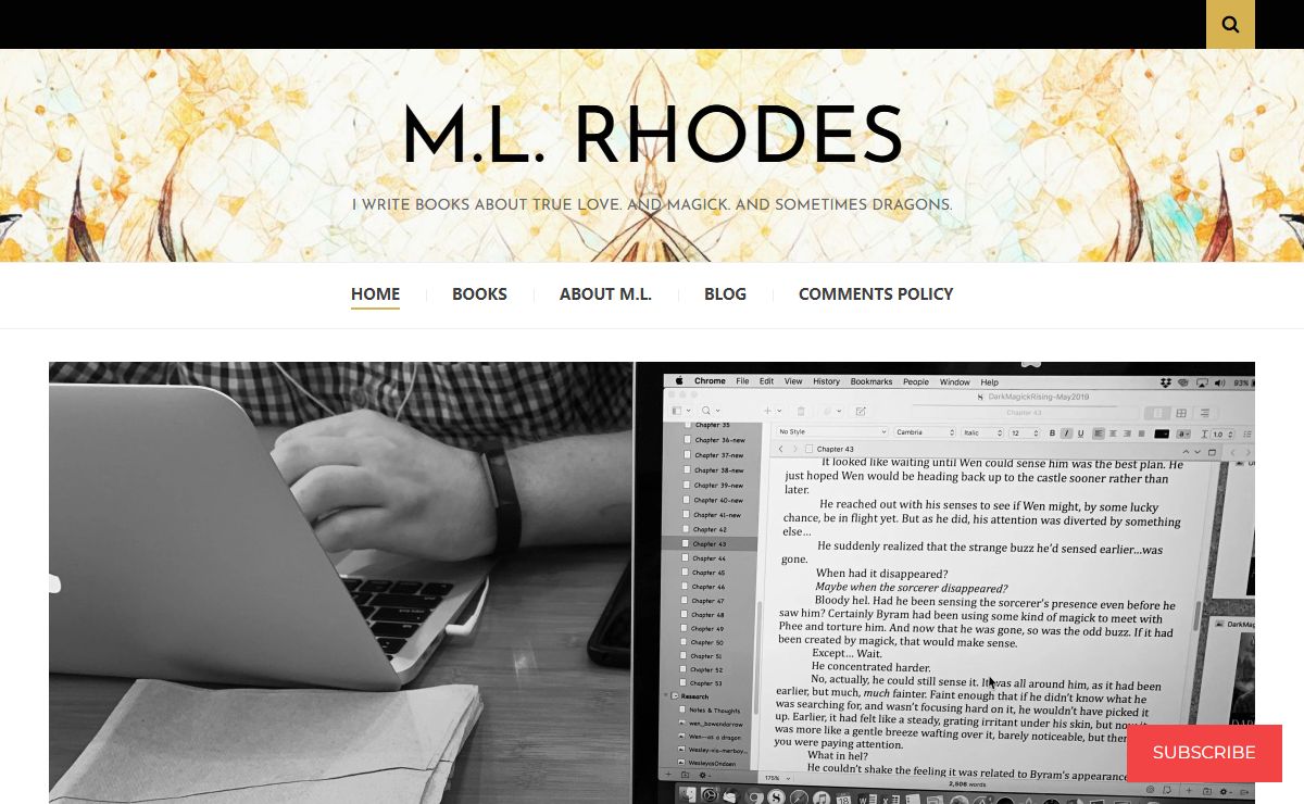 M.L. Rhodes – I write books about true love. And magick. and sometimes dragons.