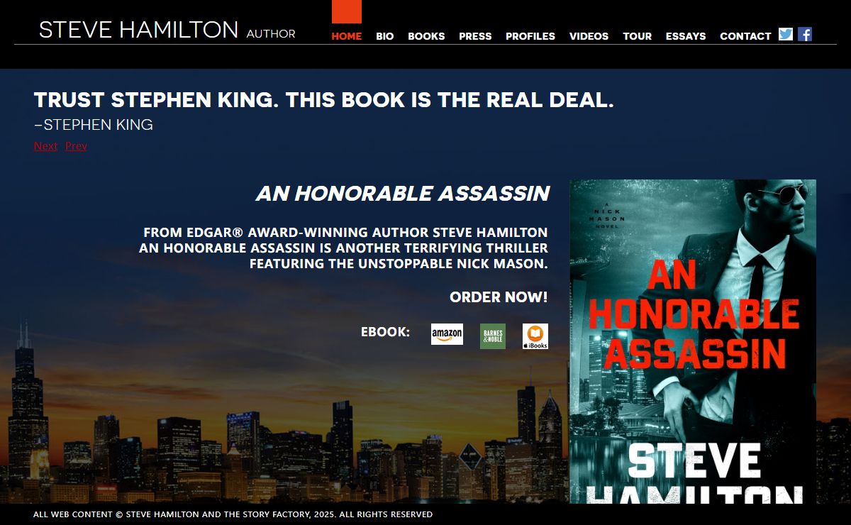 Official website of author Steve Hamilton
