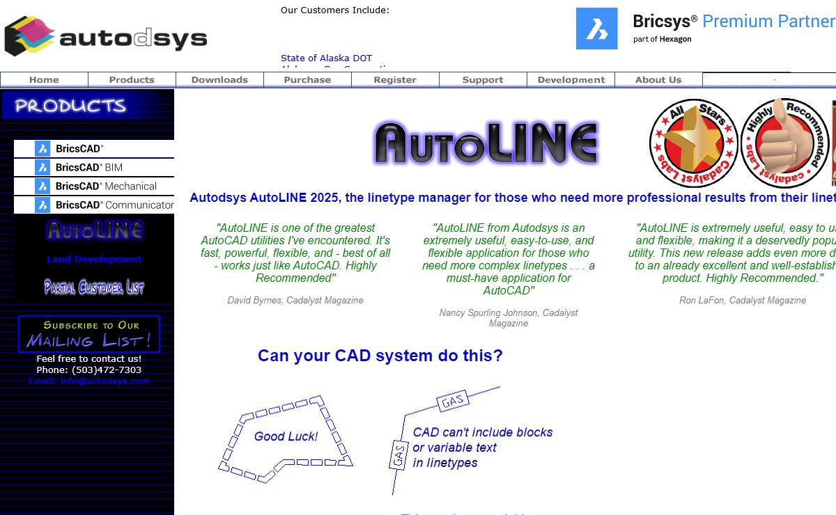 Autodsys the home for AutoLINE - The most powerful linetype manager and one of the greatest AutoCAD utilities ever