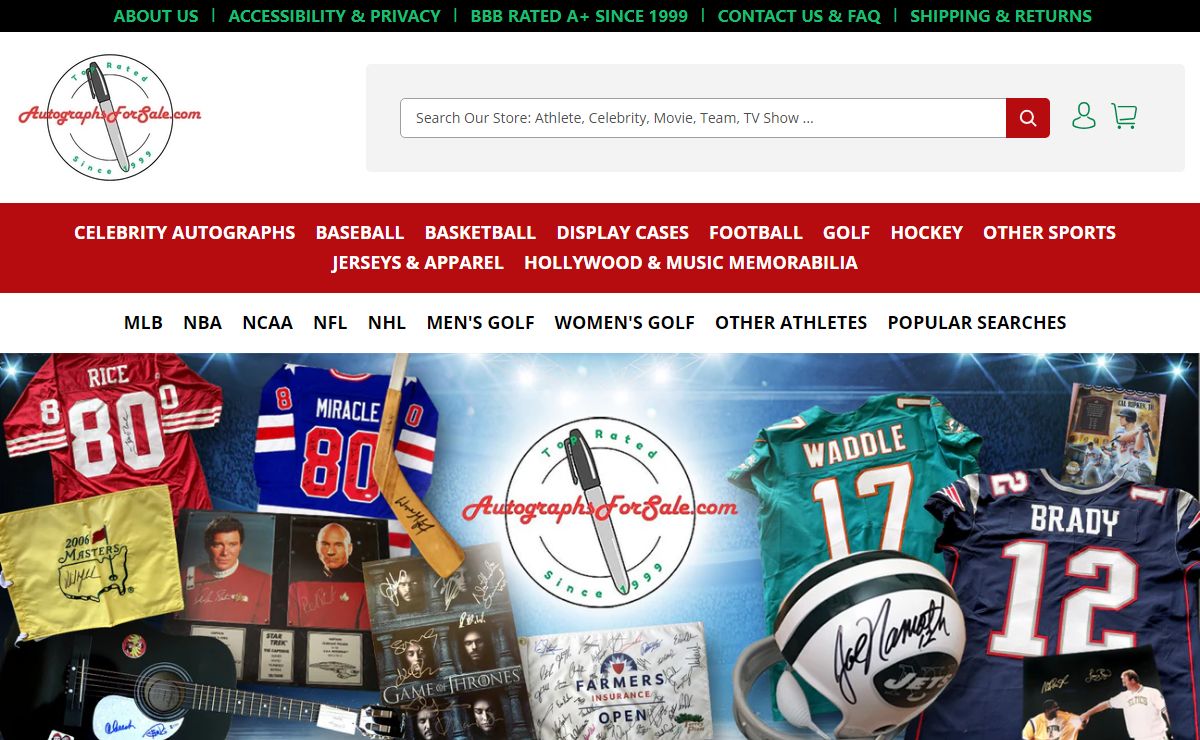 AutographsForSale.com: #1 Place for Authentic Autographed Memorabilia