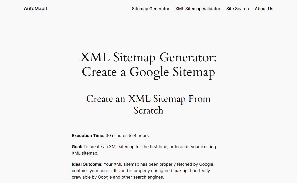 XML Sitemap Generator: Create a Google Sitemap - AutoMapIt