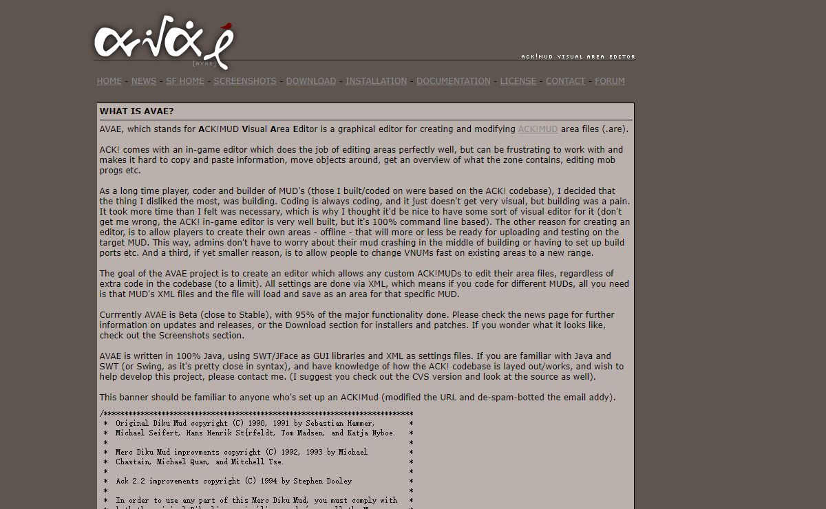 Ack!Mud Visual Area Editor