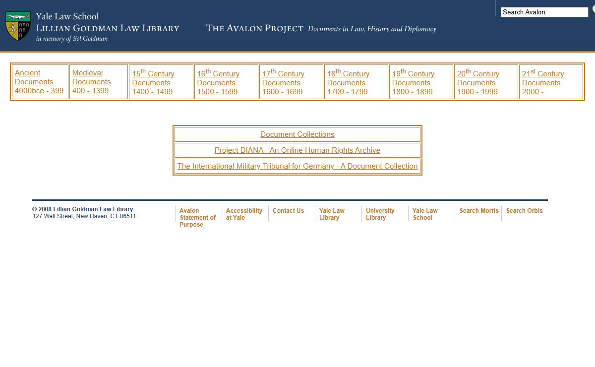 Avalon Project - Documents in Law, History and Diplomacy