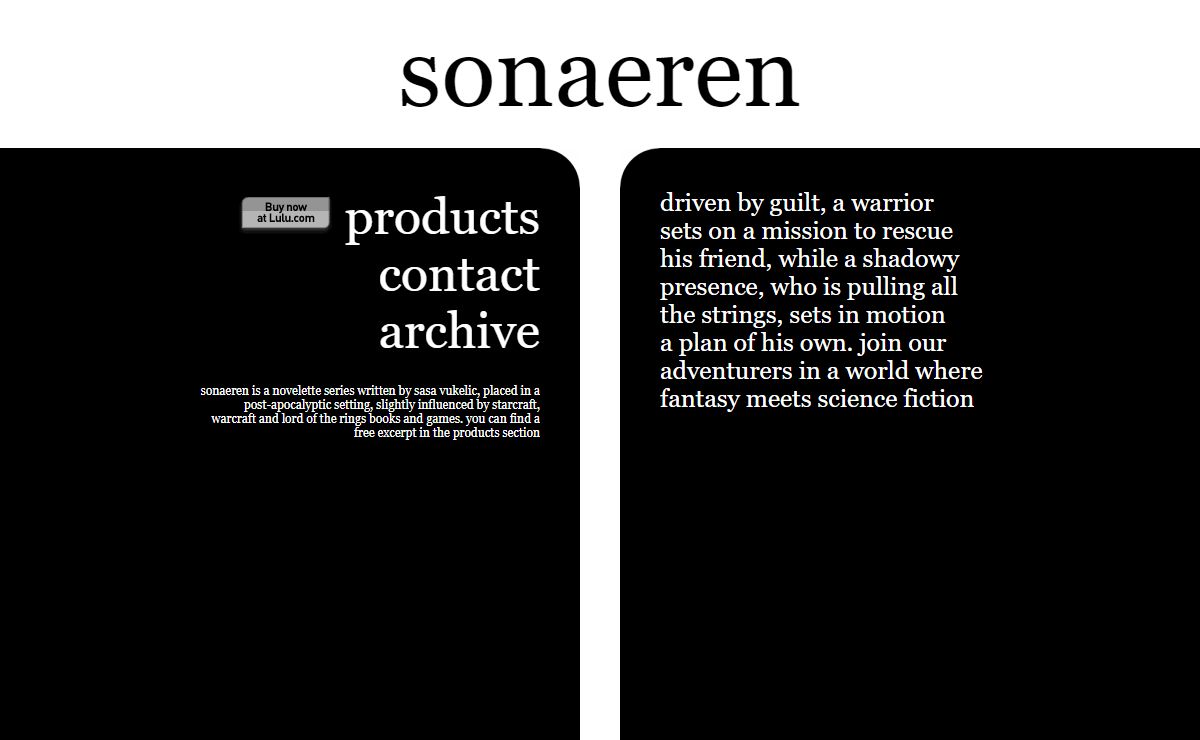 Sonaeren World, Novelette series by Sasa Vukelic
