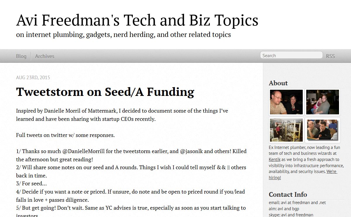 Avi Freedman's Tech and Biz Topics