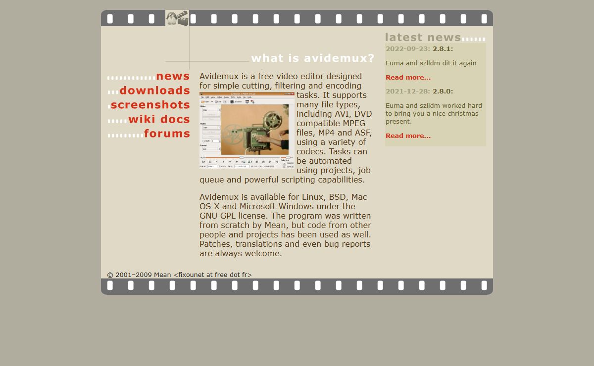 Avidemux - Main Page