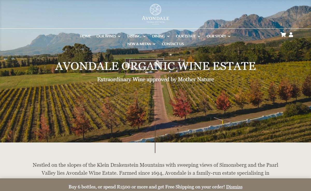 Avondale Wine - Terra Est Vita - we make extraordinary wines approved by Mother Nature