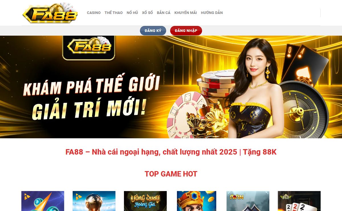 FA88 – Nhà cái ngoại hạng, chất lượng nhất 2025 | Tặng 88K