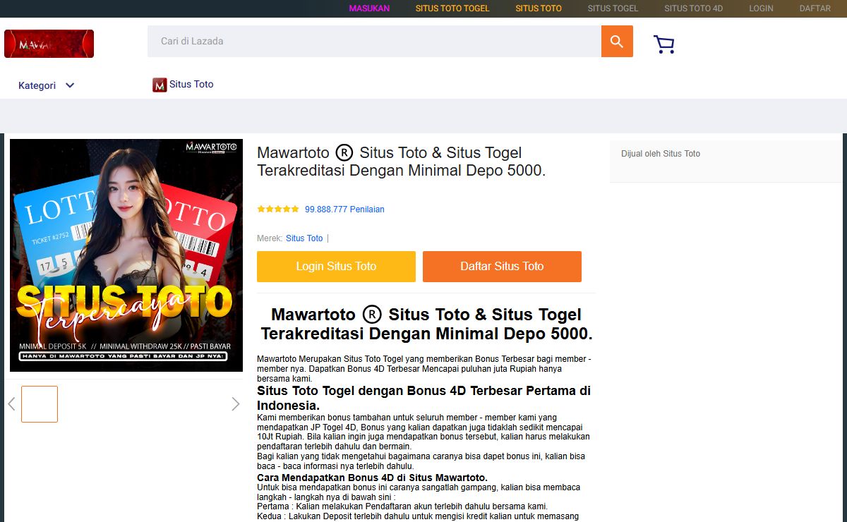 Mawartoto ®️ Situs Toto & Situs Togel Terakreditasi Dengan Minimal Depo 5000.