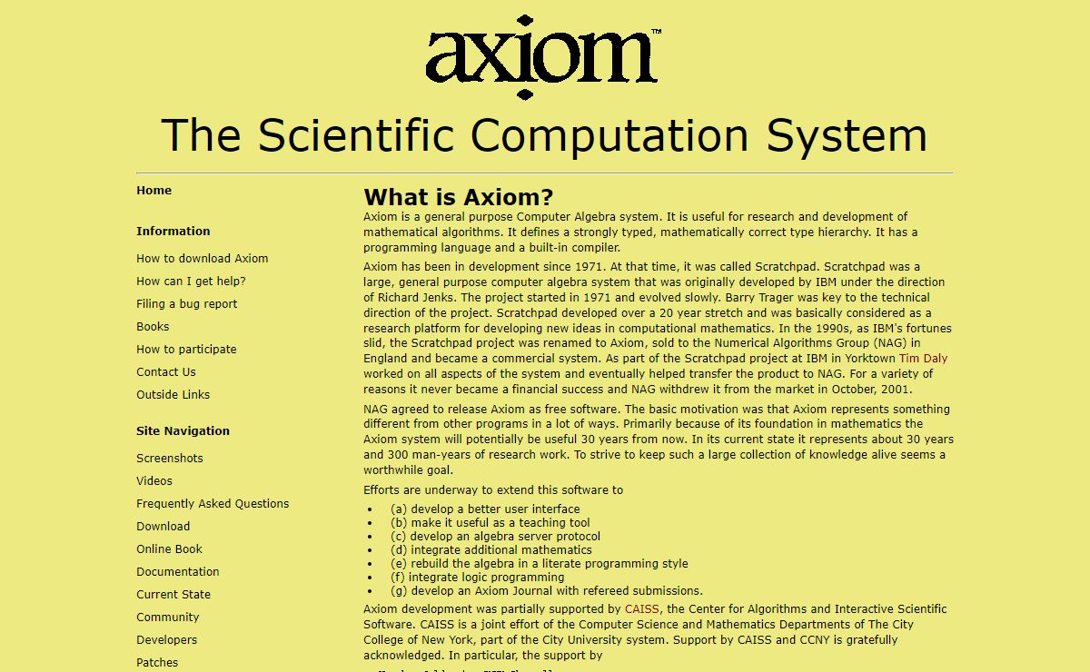 Axiom Computer Algebra System