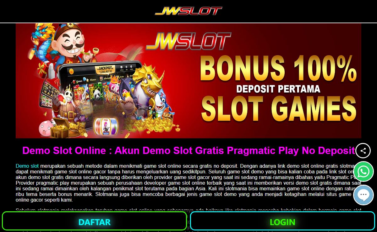 Demo Slot Online : Akun Demo Slot Gratis Pragmatic Play No Deposit