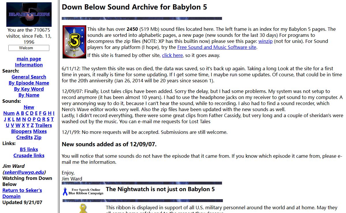 Down Below Sound Archive for Babylon 5