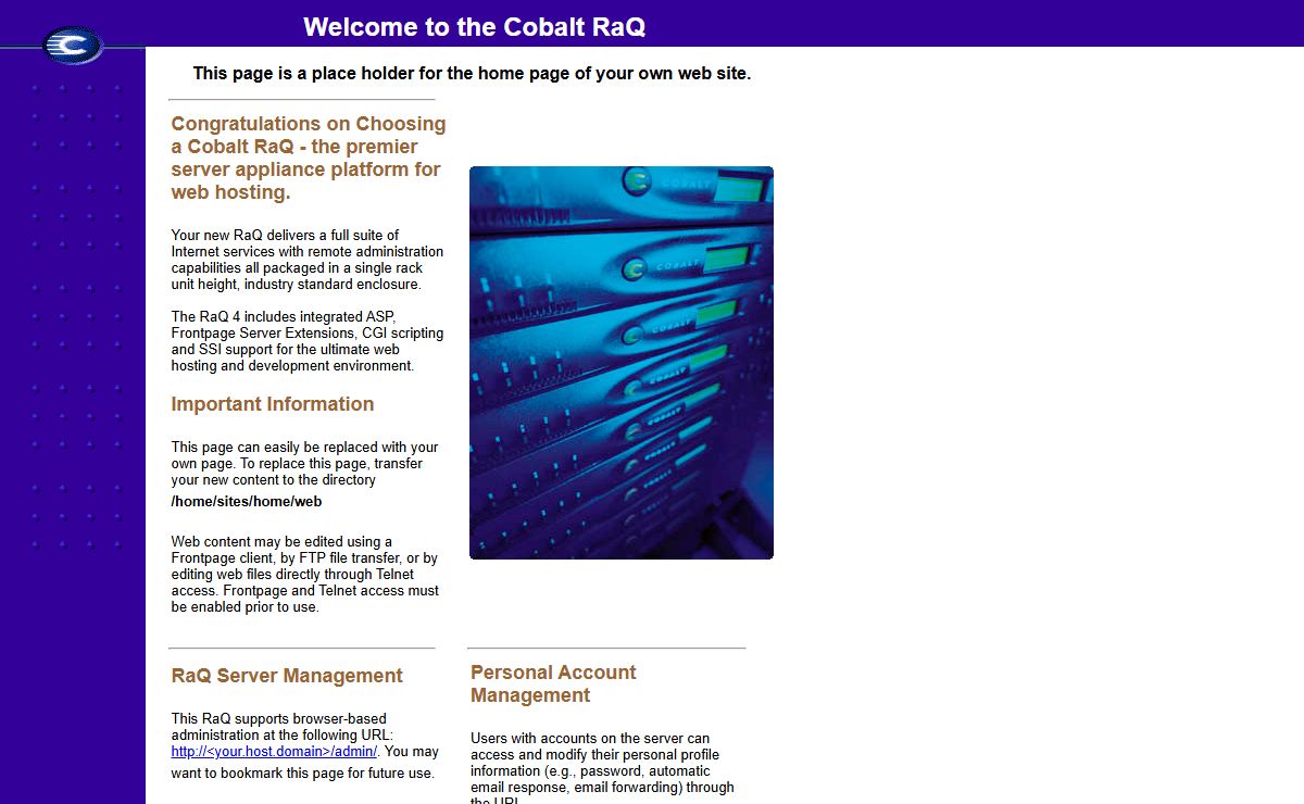 Welcome to the Cobalt RaQ