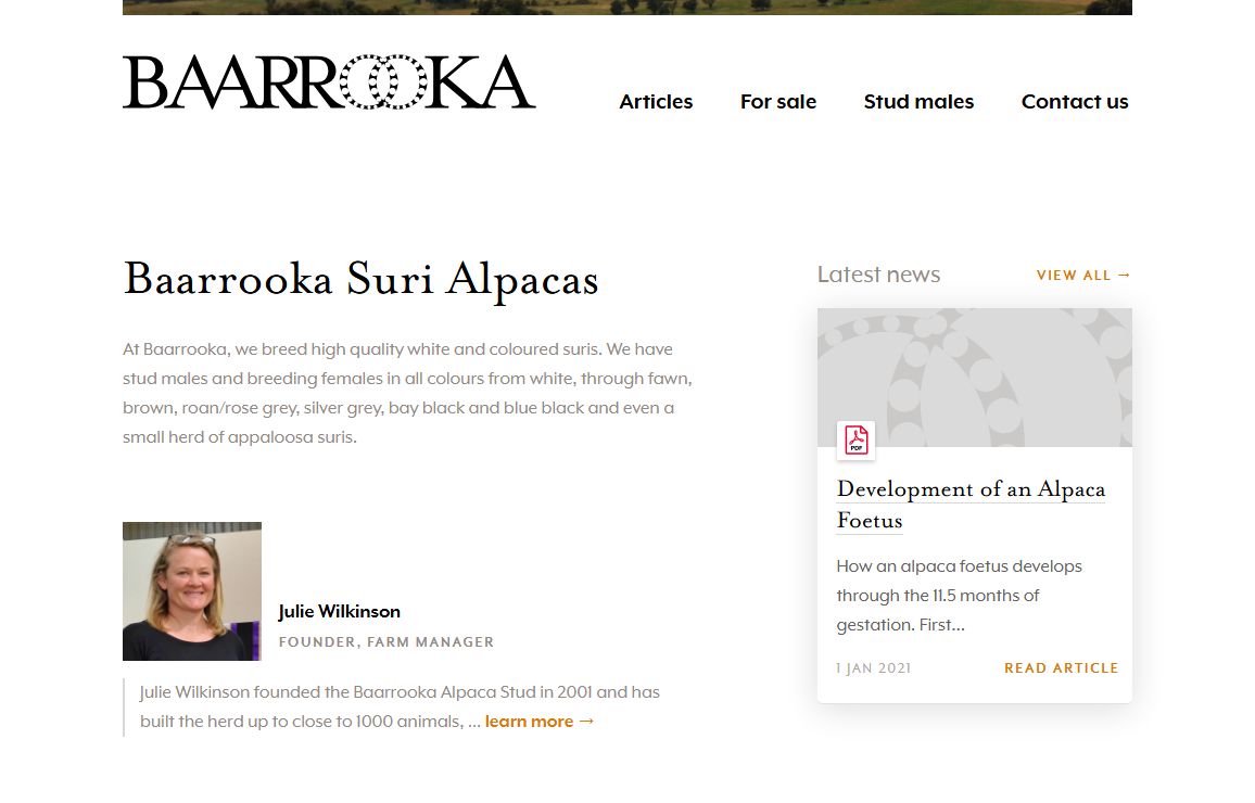 Homepage – Baarrooka Estate Alpacas : Baarrooka Estate Alpacas