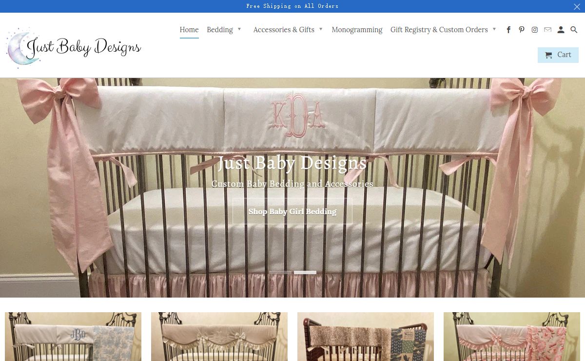 Custom Baby Crib Bedding & Nursery Accessories by Just Baby Designs