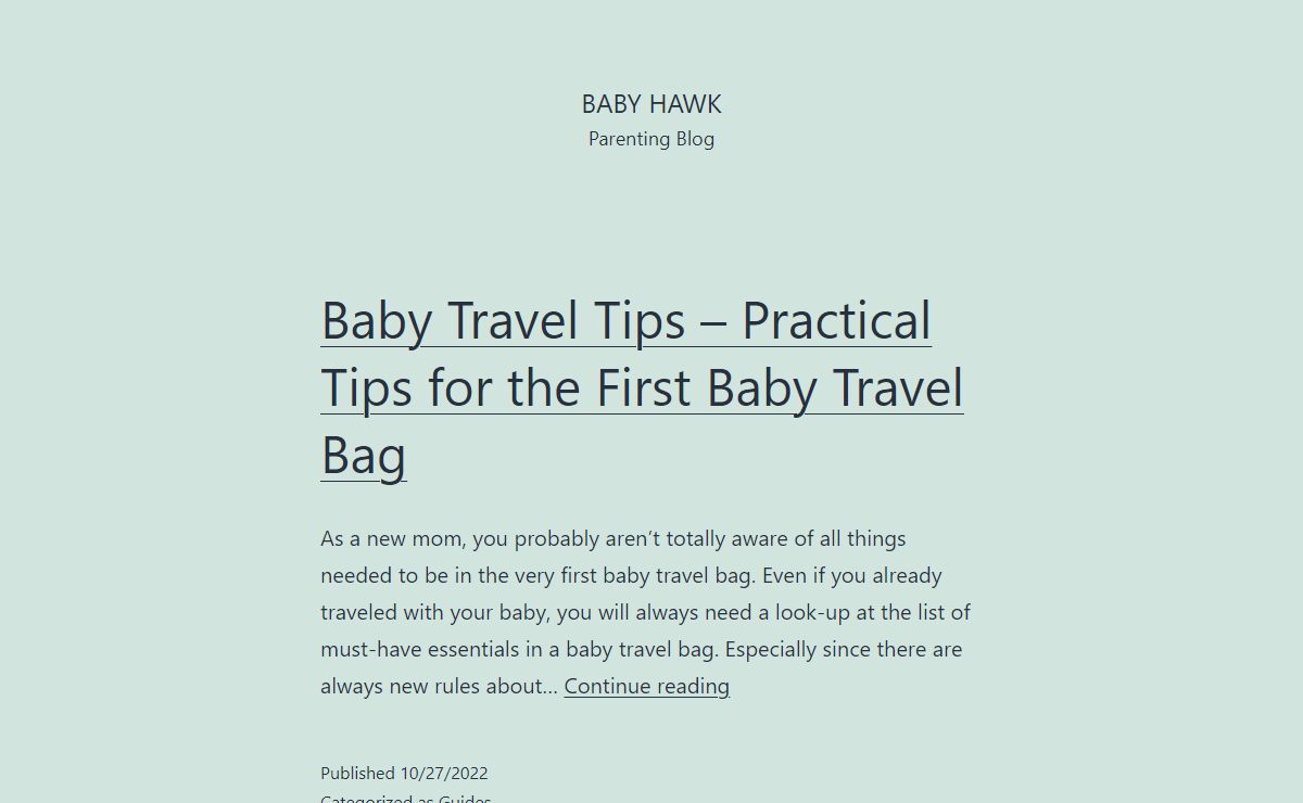 Baby Hawk - Parenting Blog