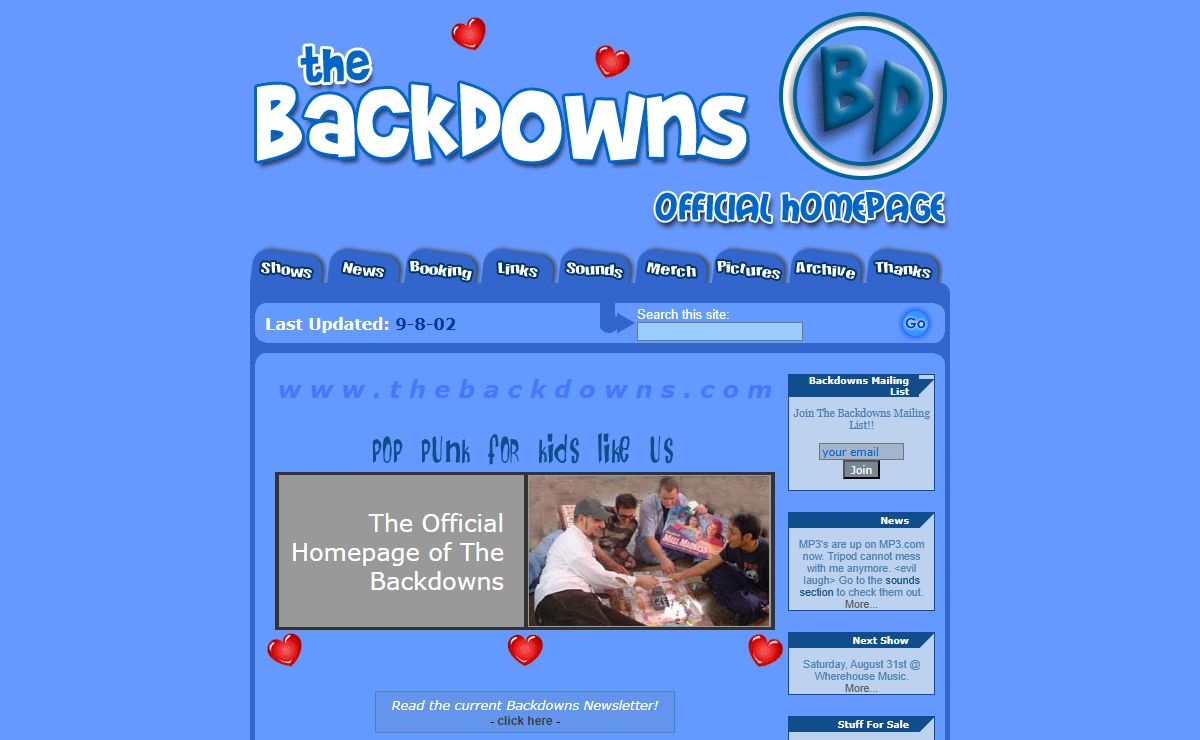 The Backdowns Official Homepage