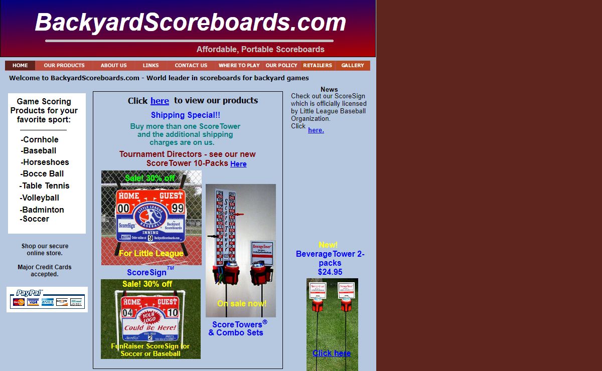 BackyardScoreboards.com - Cornhole Game Scoring Systems