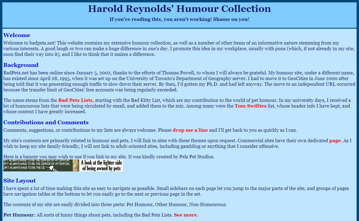 Harold Reynolds' Home page