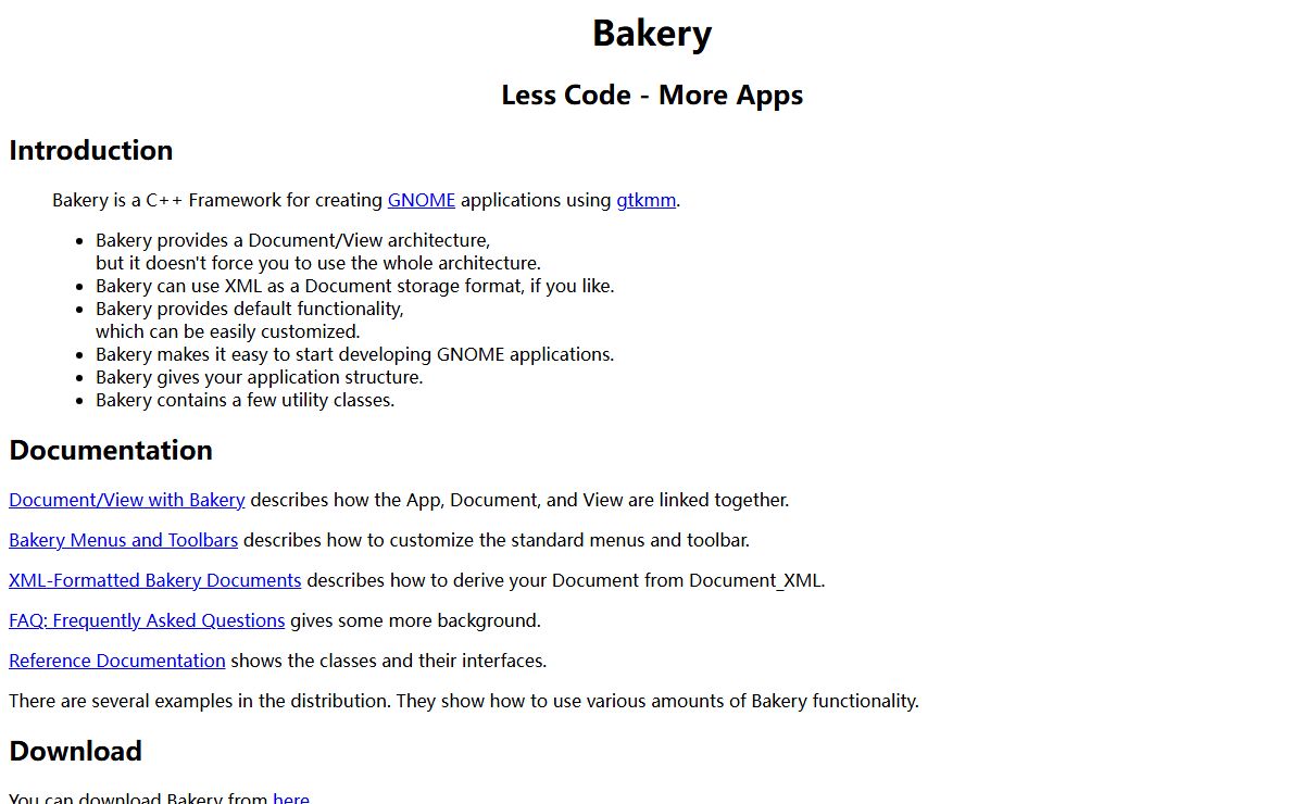 Bakery: A GNOME C++ Application Framework