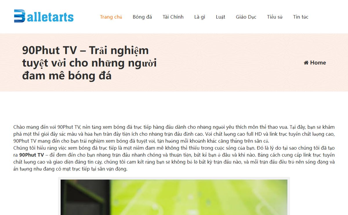 90Phut TV - Trải nghiệm tuyệt vời cho người đam mê bóng đá