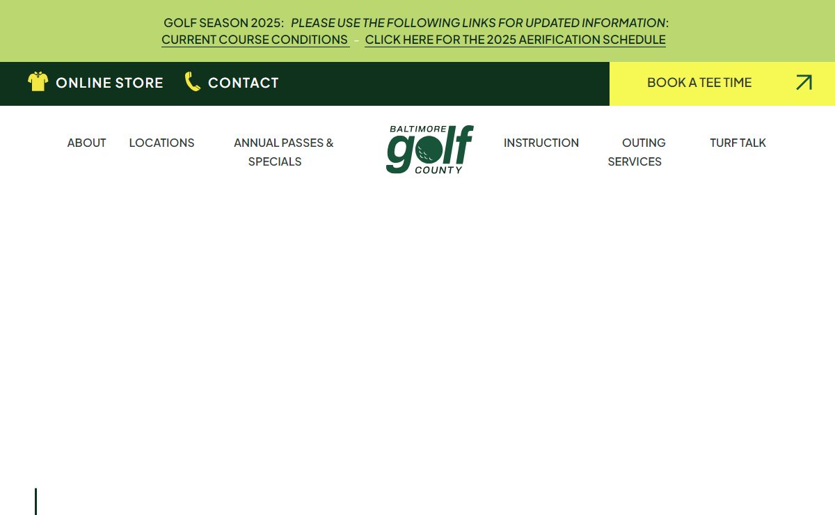 Baltimore County Golf | Baltimore Golf Course and Golf Training Center