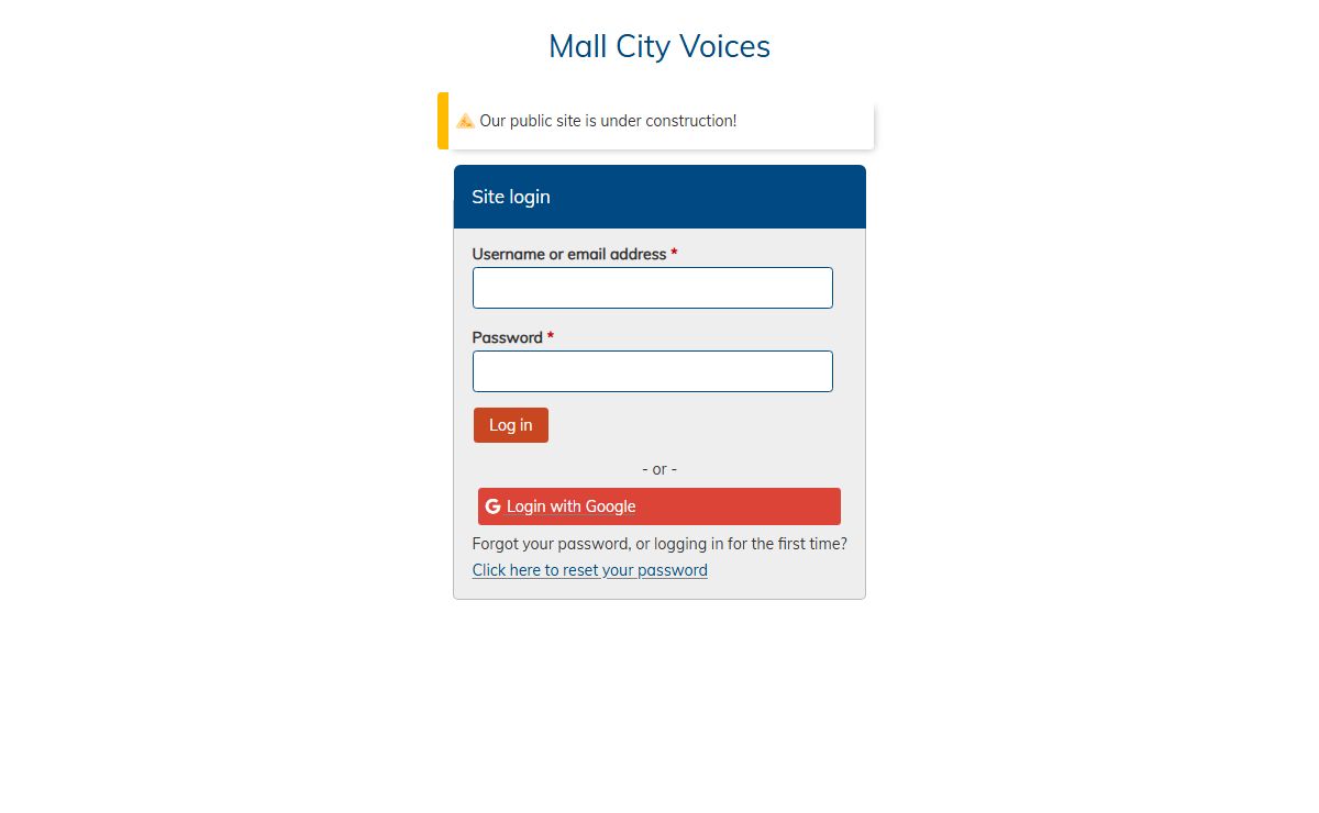 User account | Mall City Voices