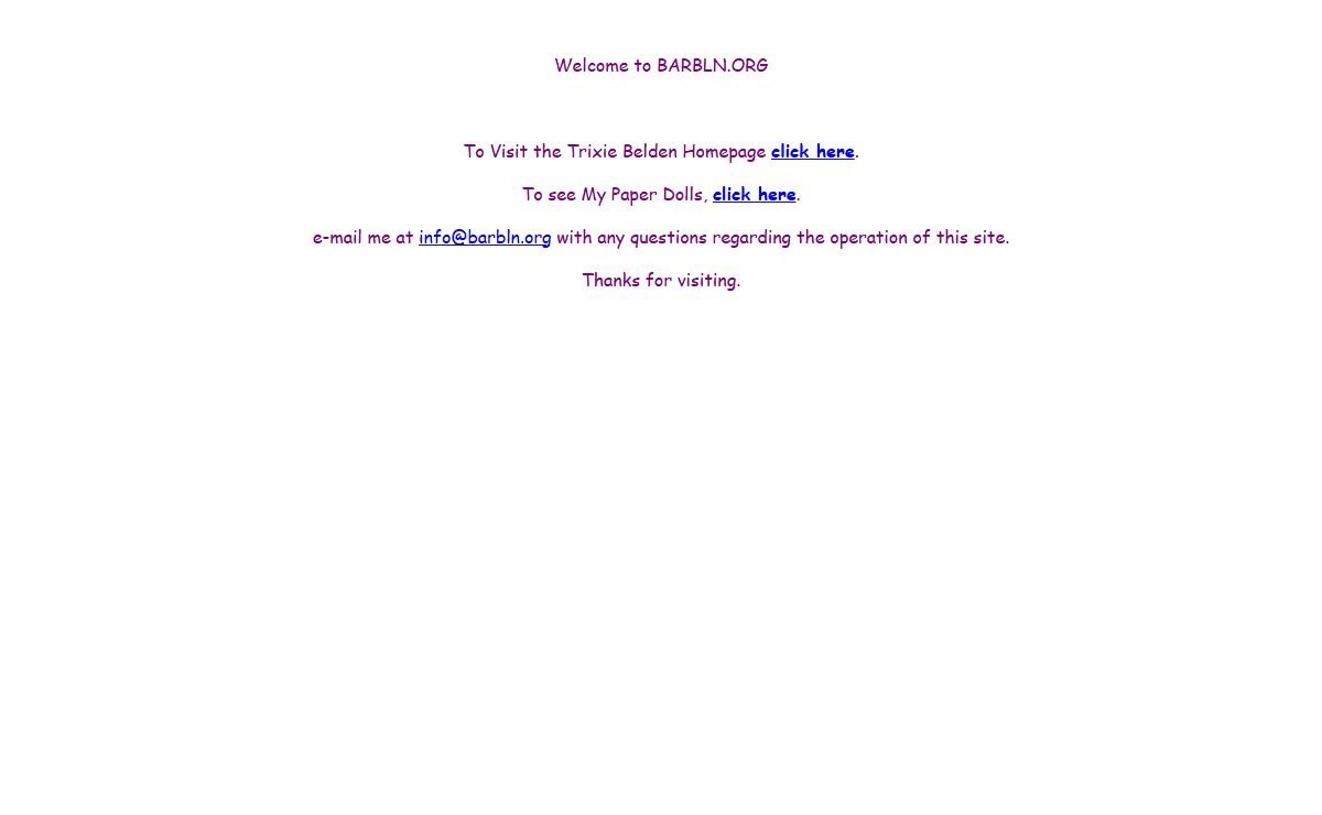 Welcome to BARBLN.ORG