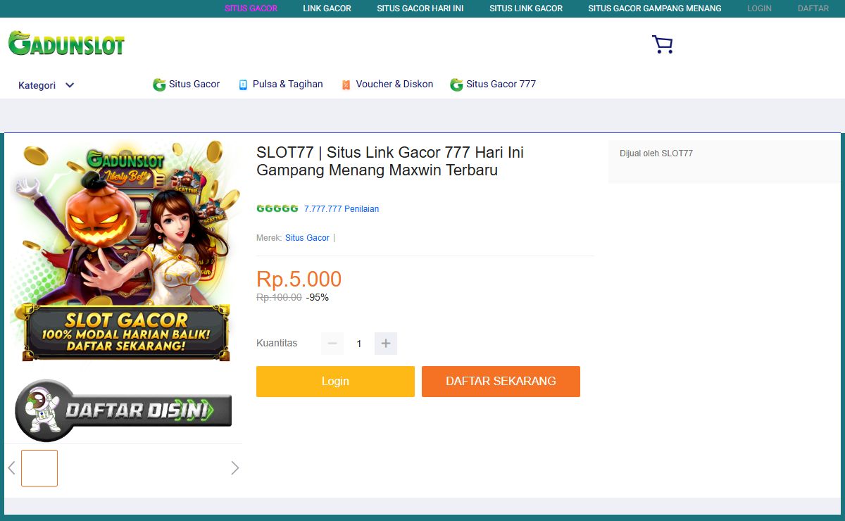 SLOT77 | Situs Link Gacor 777 Hari Ini Gampang Menang Maxwin Terbaru