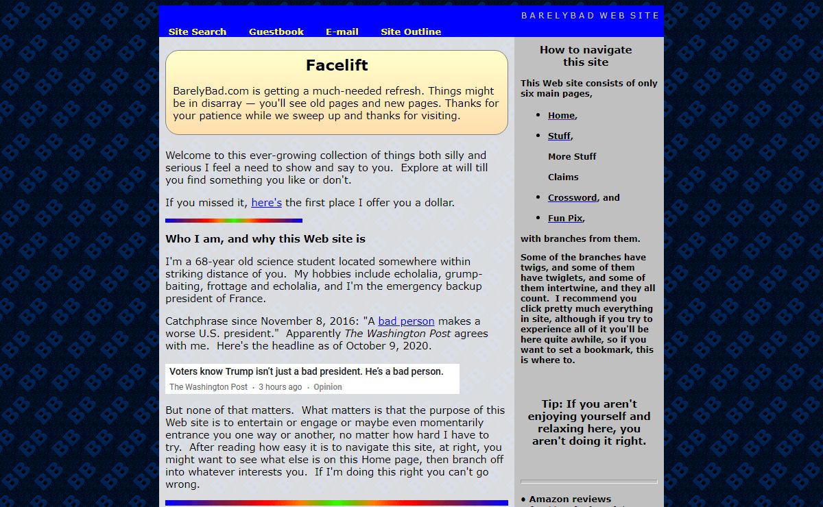 BarelyBad Home Page