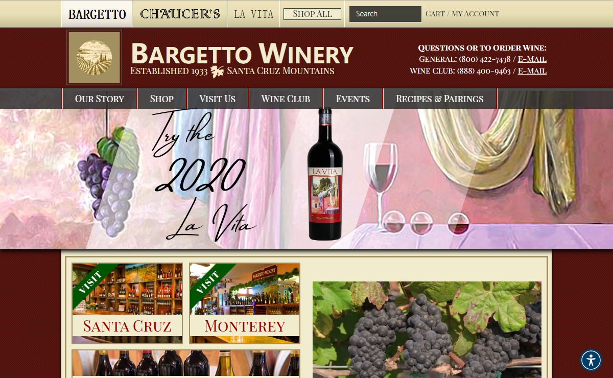 Bargetto Winery – Established 1933 Santa Cruz Mountains